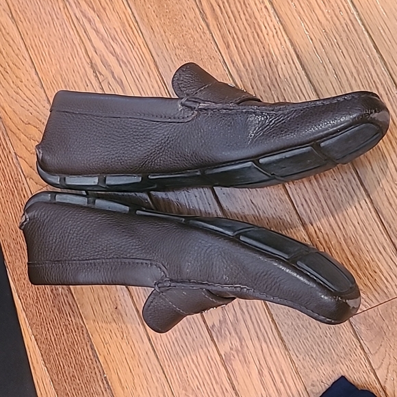 Men's Brown Pebbled Leather Prada Loafers - Picture 10 of 11